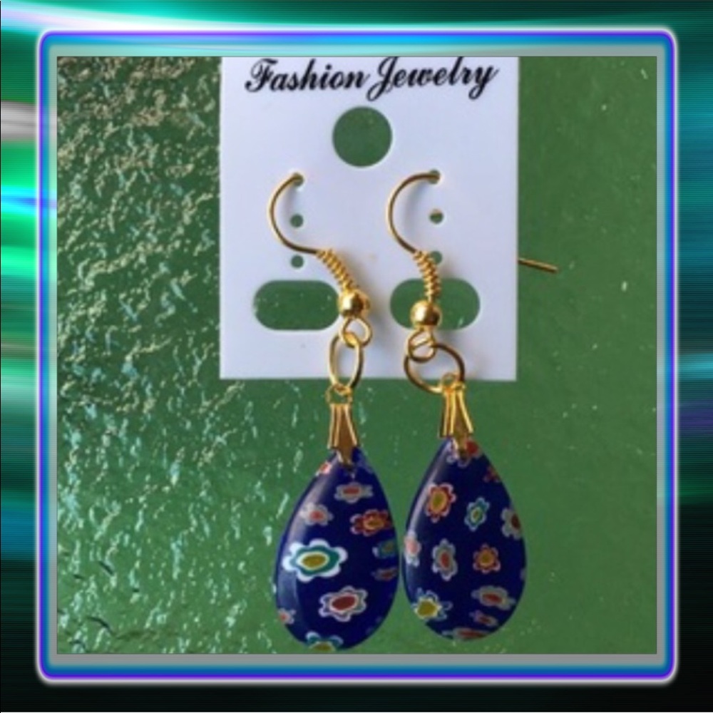 Glass Drop Earrings - Picture 1 of 3